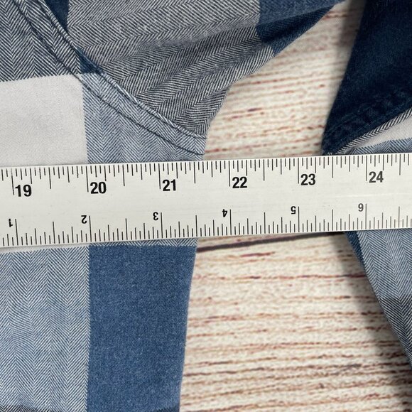 Roots Blue and White Plaid Casual Button Down Shirt - Picture 6 of 7